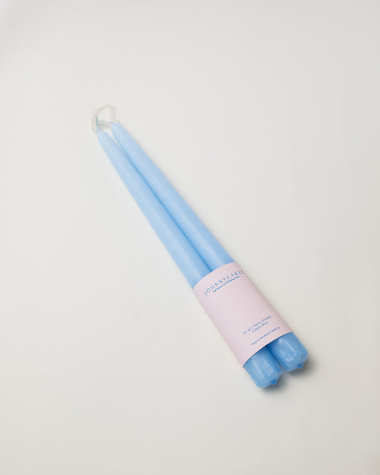 Pair of 12" Taper Candles [Sky Blue]