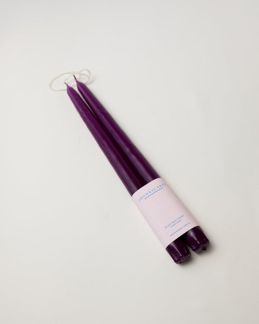 Pair of 12" Taper Candles [Plum]