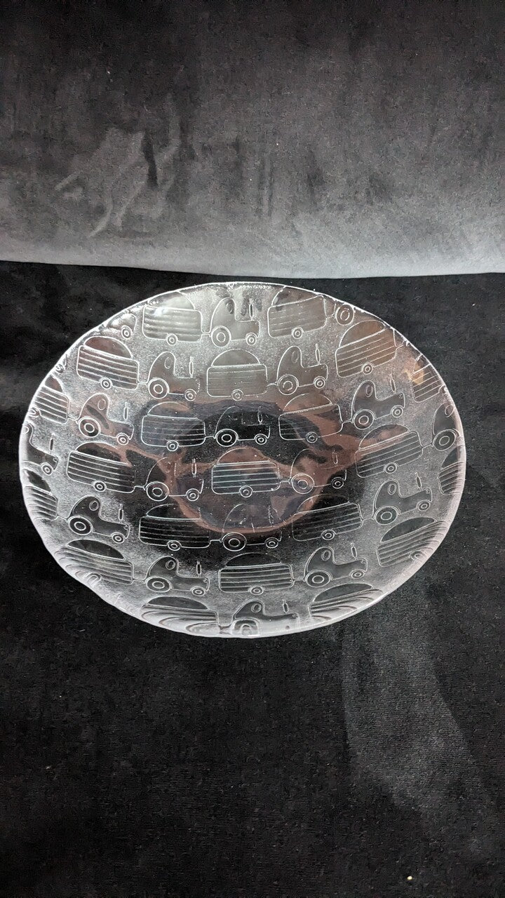 2000s Kosta Boda "Fast Food" Glass Plates by Olle Brozen - Set of 5