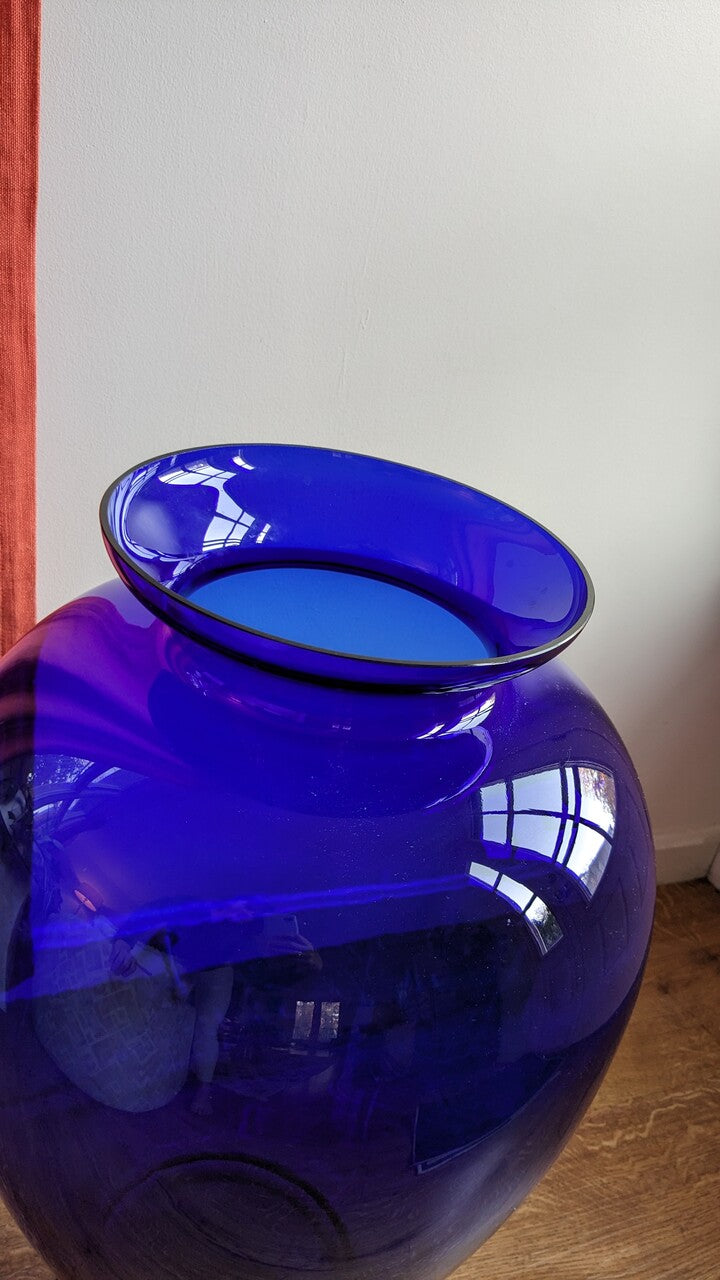Vintage Pilgrim Masterworks Glass Cobalt Blue Empire Vase