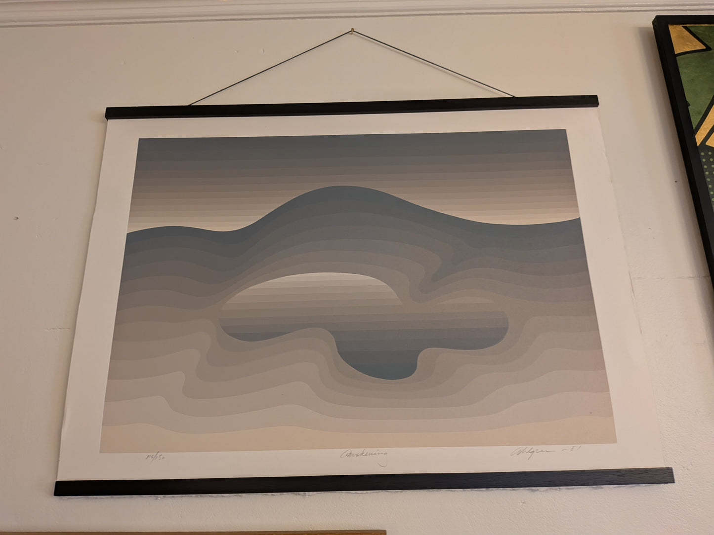 "Awakening" op art screenprint by Roy Ahlgren (1981)