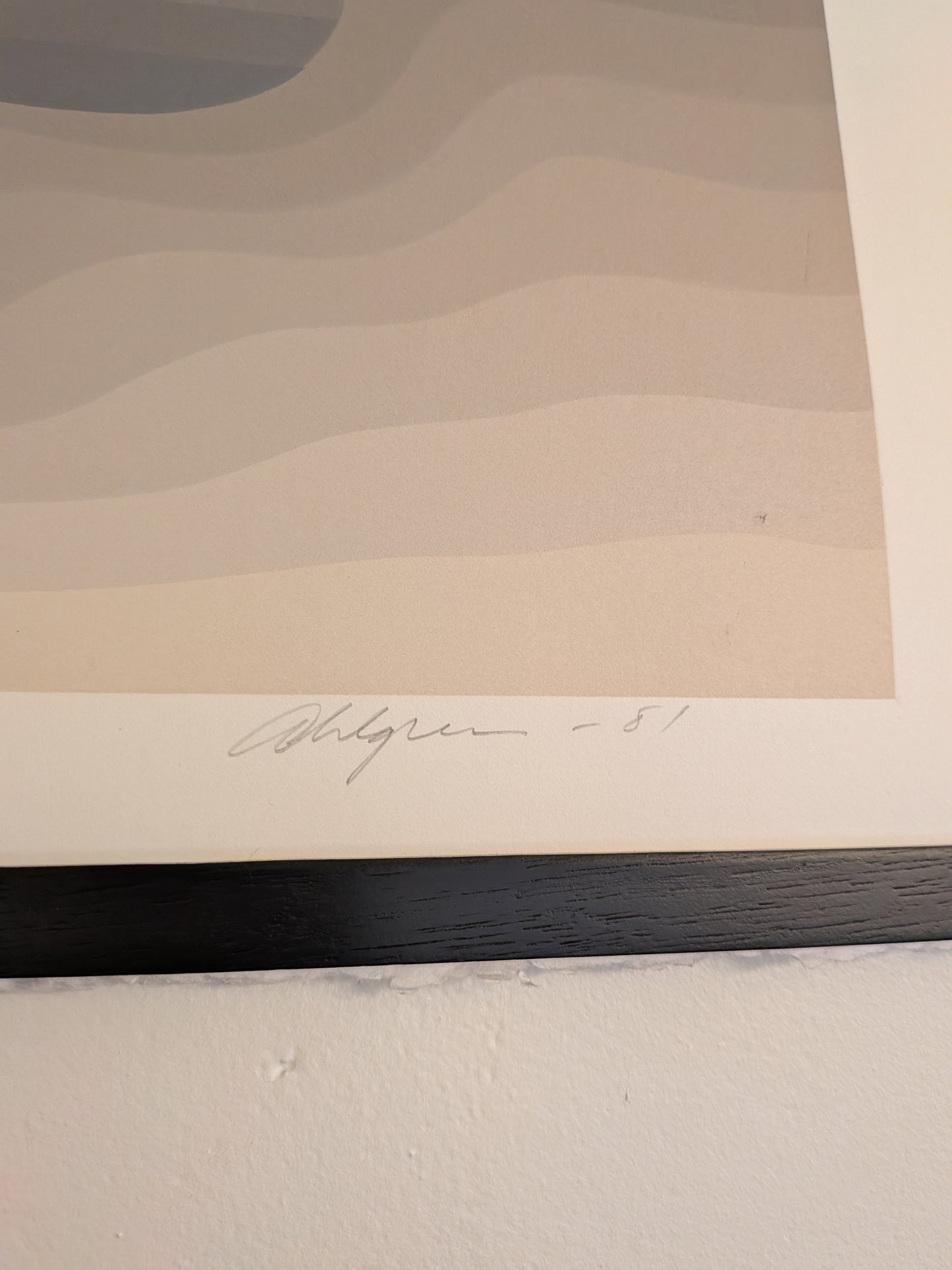 "Awakening" op art screenprint by Roy Ahlgren (1981)