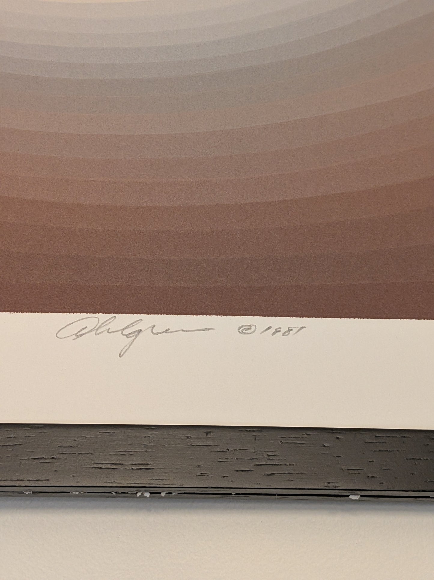 "Extrusive" op art screenprint by Roy Ahlgren (1981)