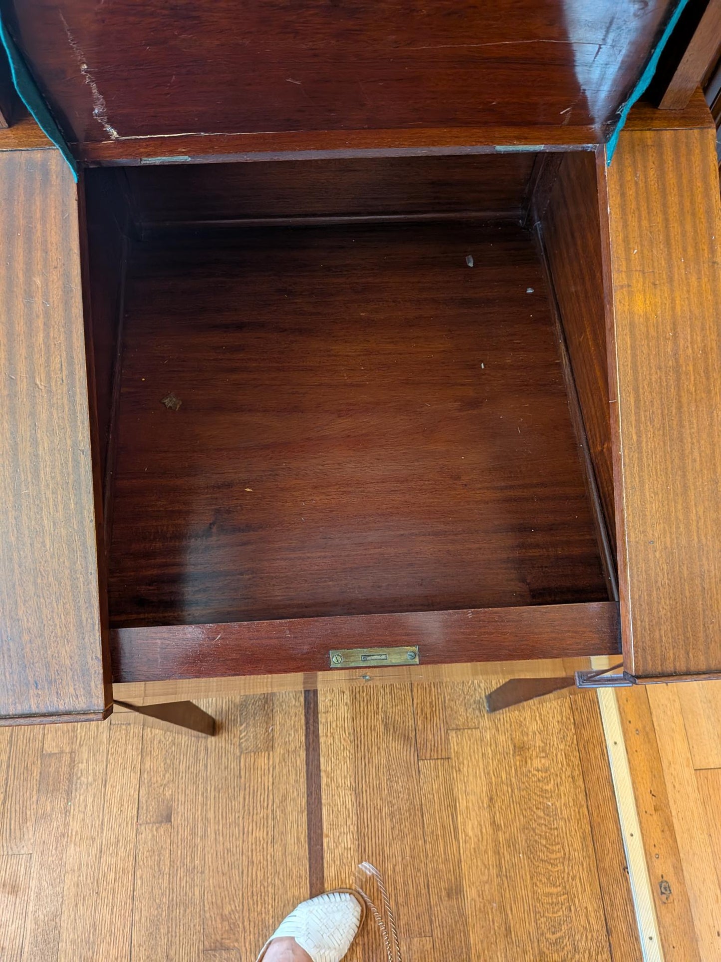English Arts & Crafts Style Mahogany Writing Desk with Hutch