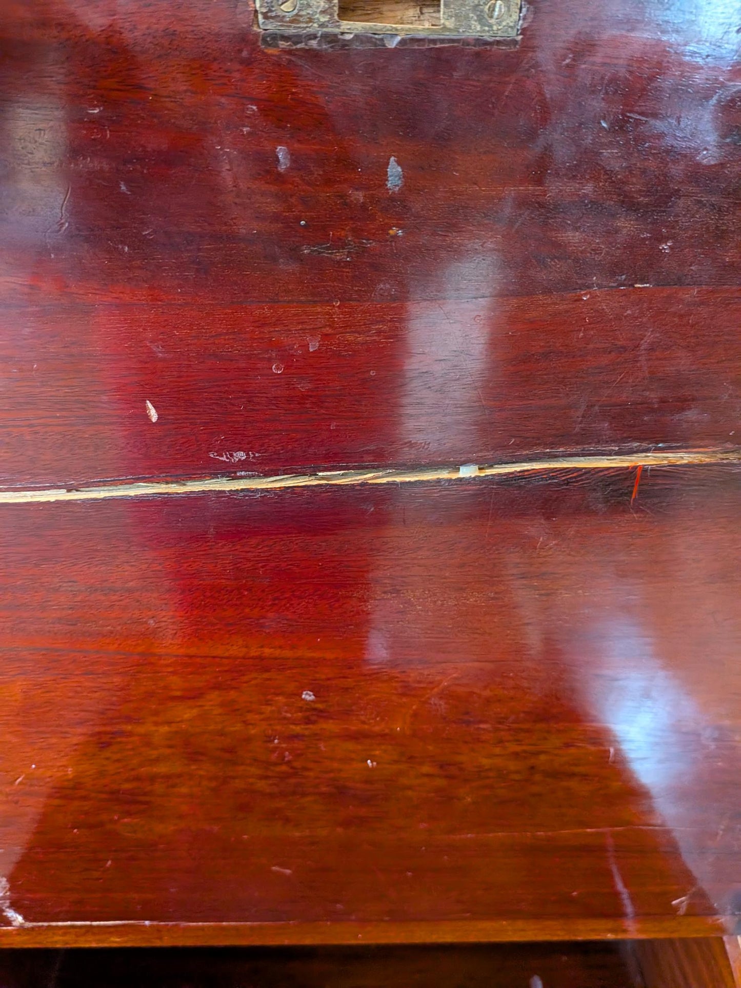 English Arts & Crafts Style Mahogany Writing Desk with Hutch