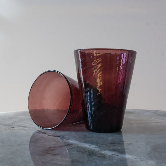 Vintage Amethyst Glass Tumblers (set of 4)