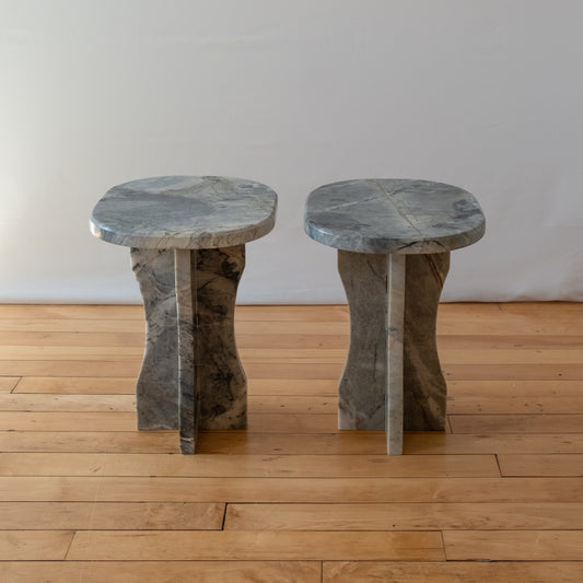 Blue Marble Side Table